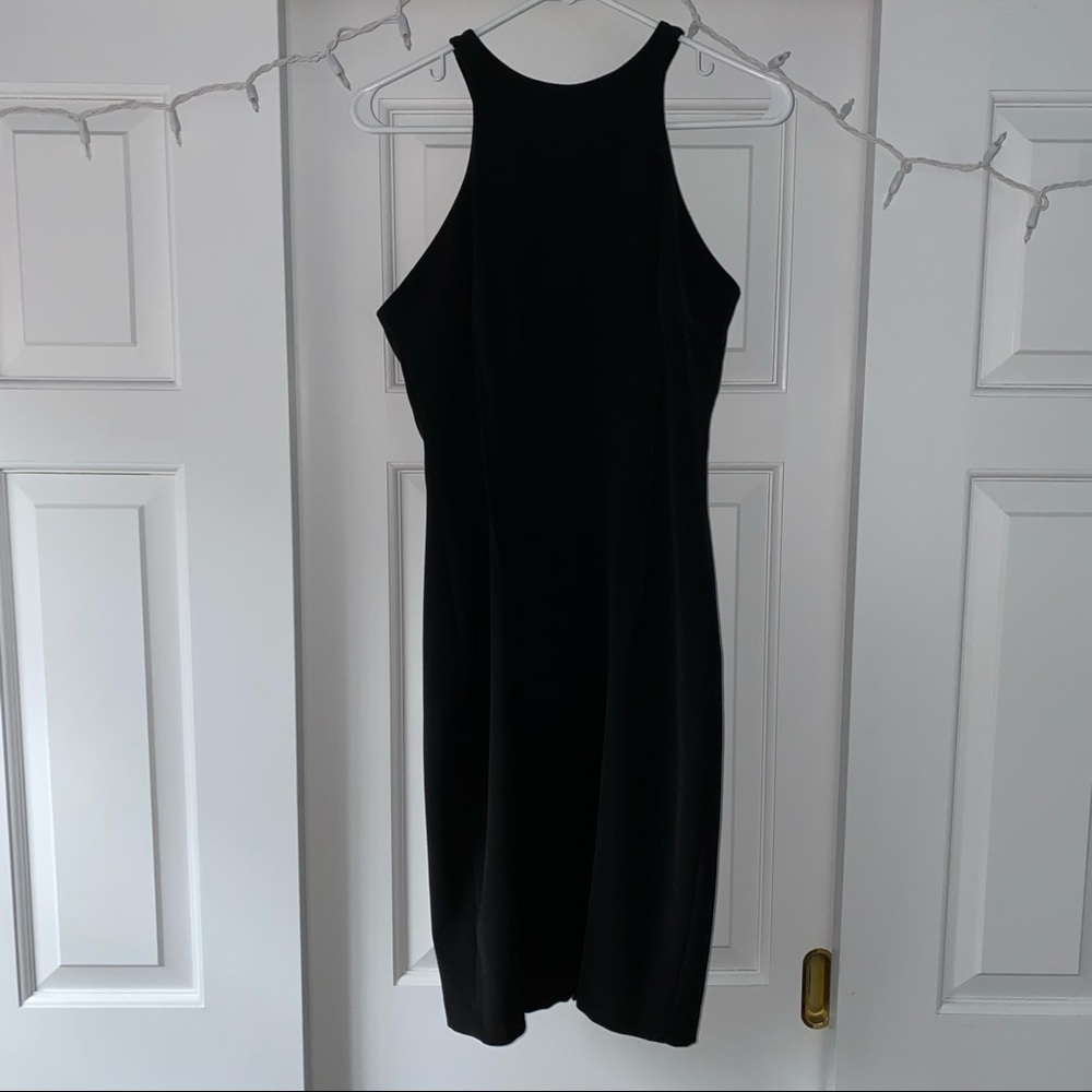 Zara Black MIDI Dress with Exposed Zipper